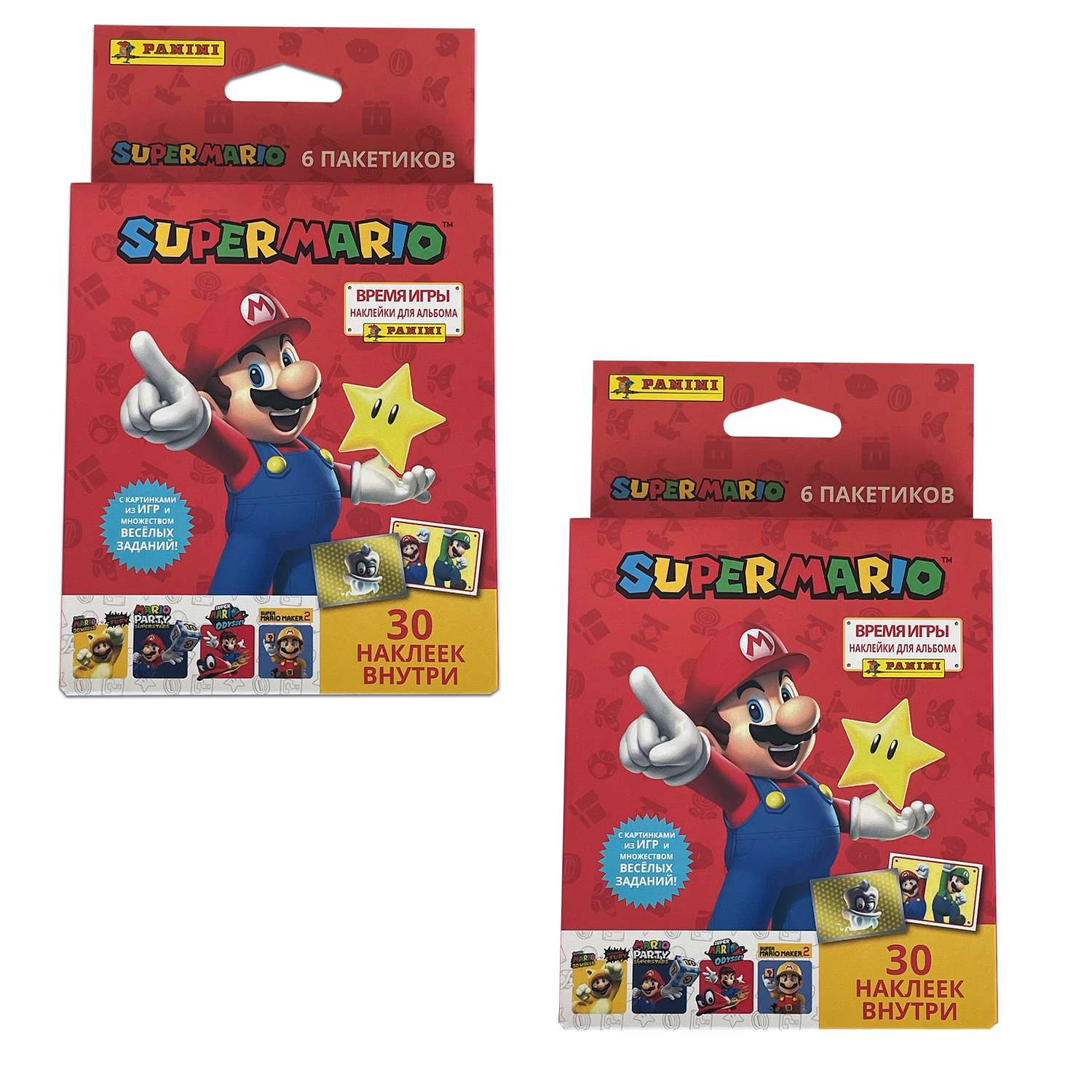 Набор коллекционных наклеек Panini Super Mario Супер Марио 12 пакетиков в экоблистере - фото 1