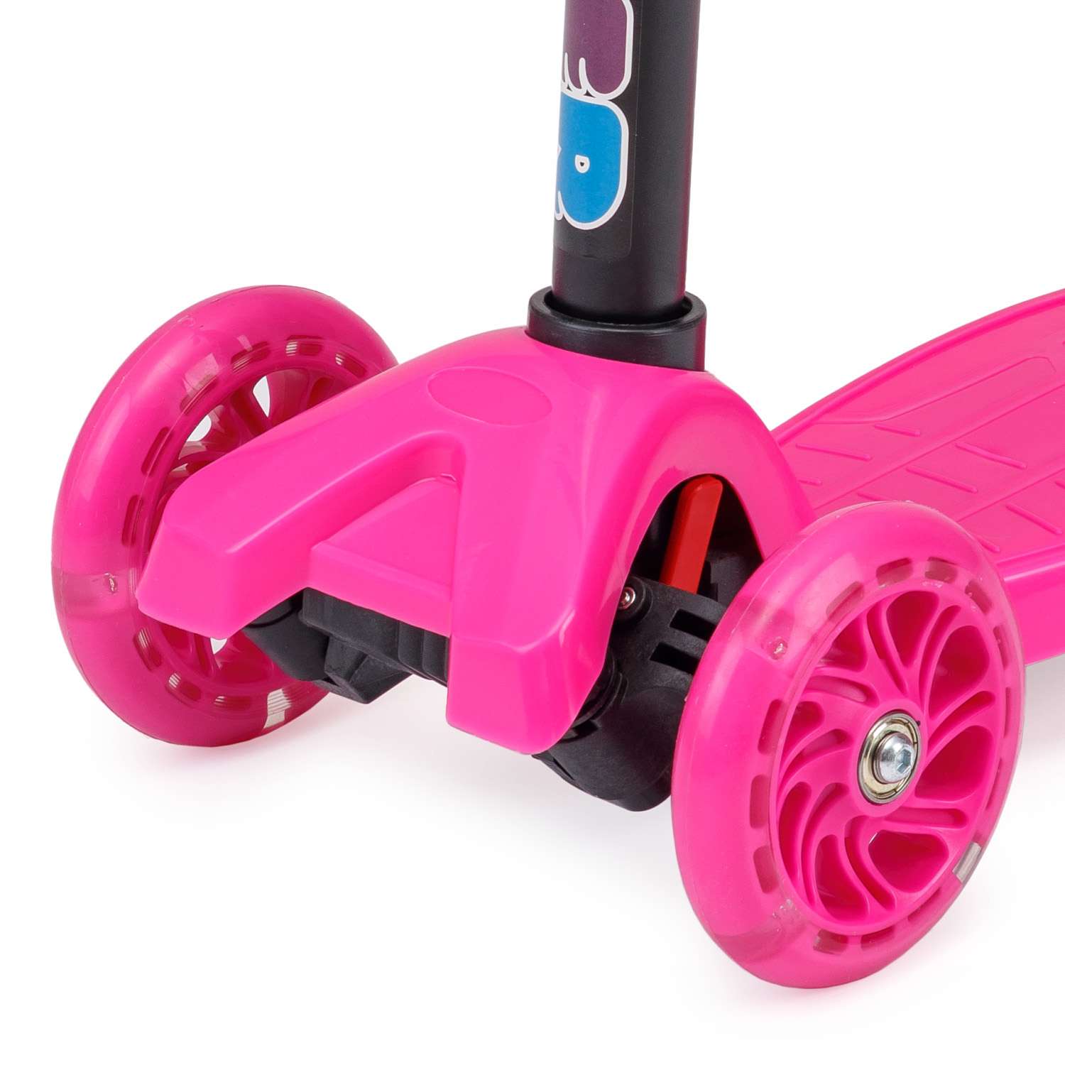 Самокат BABY STYLE детский светящиеся колеса с тормозом до 25 кг розовый - фото 5