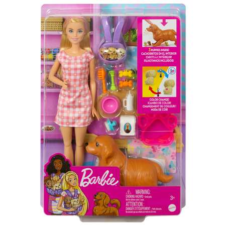 Набор игровой Barbie Новорожденные щенки HCK75