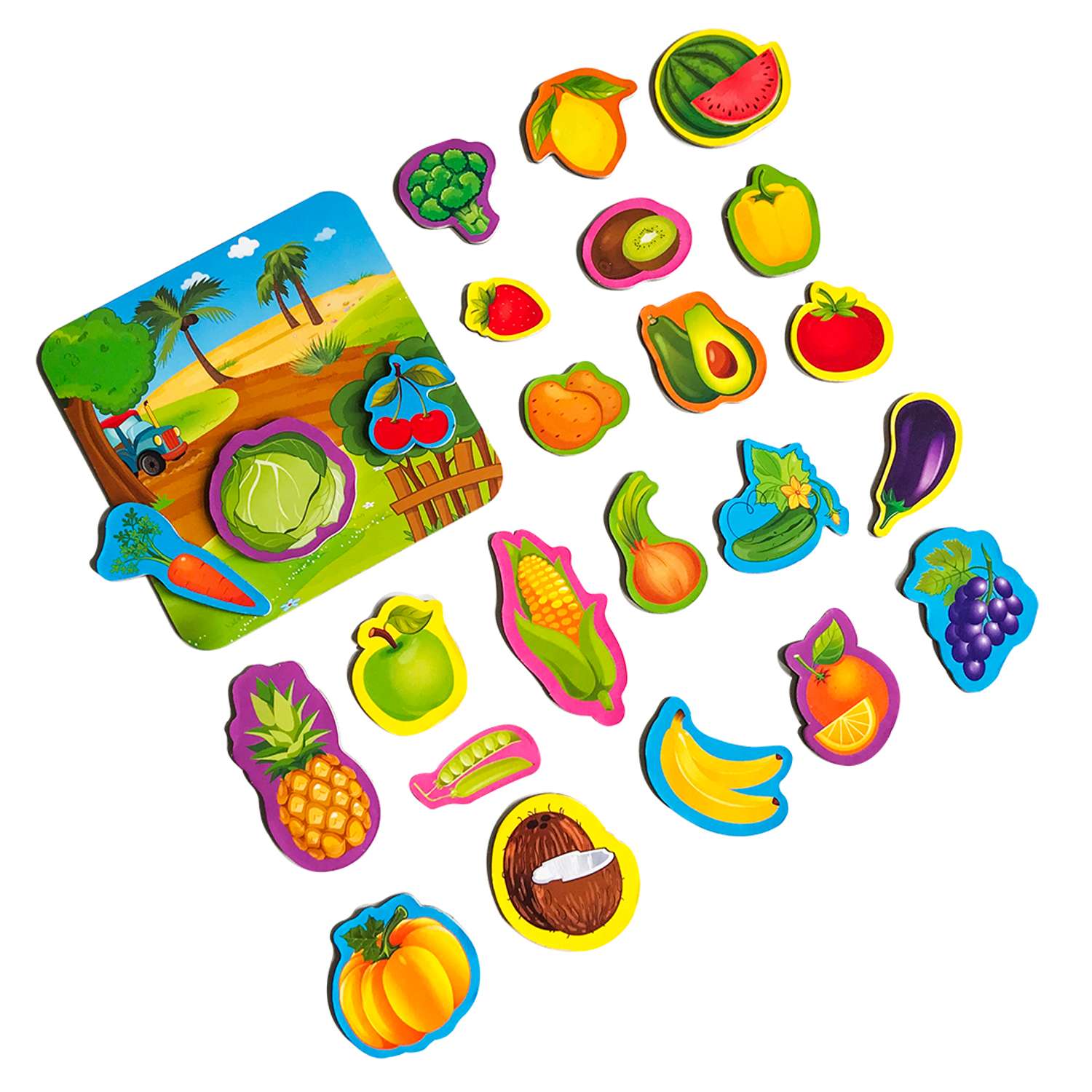 Магнитный набор Roter Kafer с доской Овощи и фрукты - фото 3