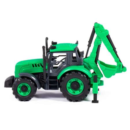 Трактор-экскаватор Полесье инерционный с ковшом зеленый
