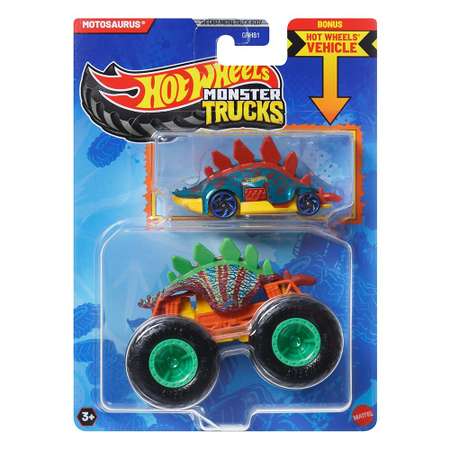 Монстр-трак Hot Wheels Monster Truck Motosaurus 1:64 зеленый