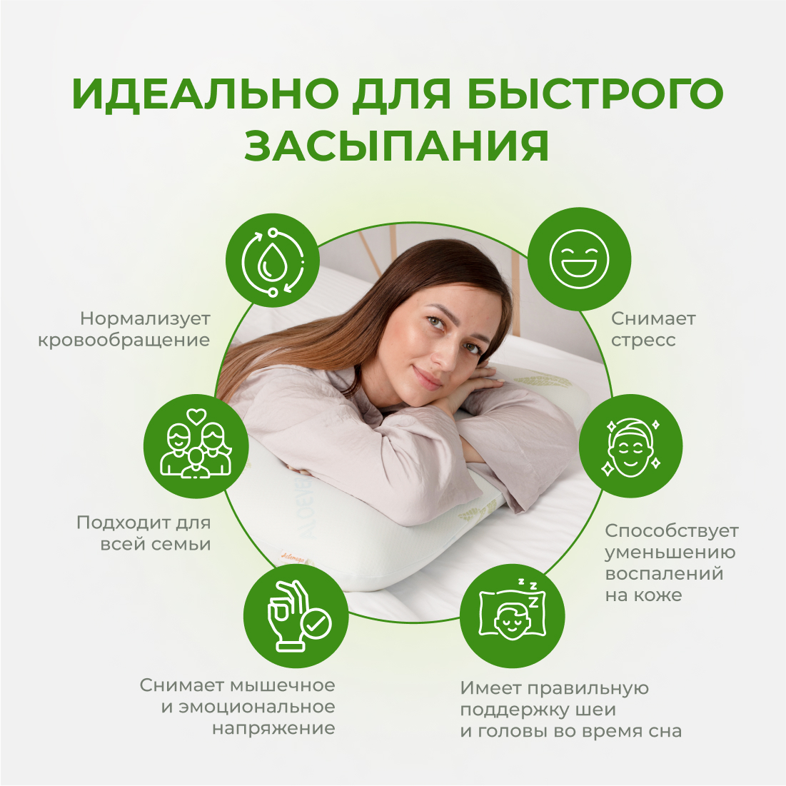 Анатомическая подушка Asvetida Bamboo 40*60 c эффектом памяти Memory Foam - фото 4