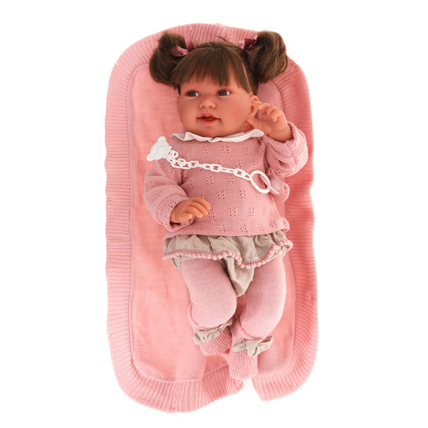 Кукла Antonio Juan Реборн Ника в розовом 40 см мягконабивная 33114 - фото 7