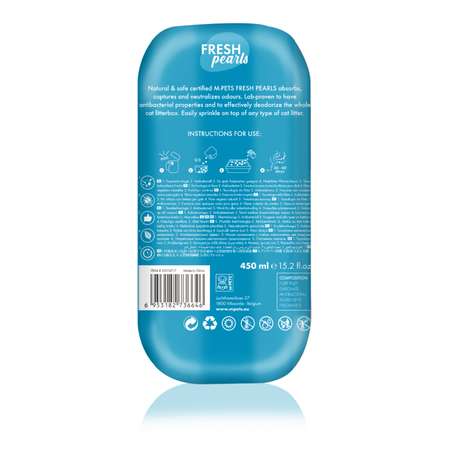 Гранулы для кошачьего туалета M-PETS Fresh Pearls океан 450мл