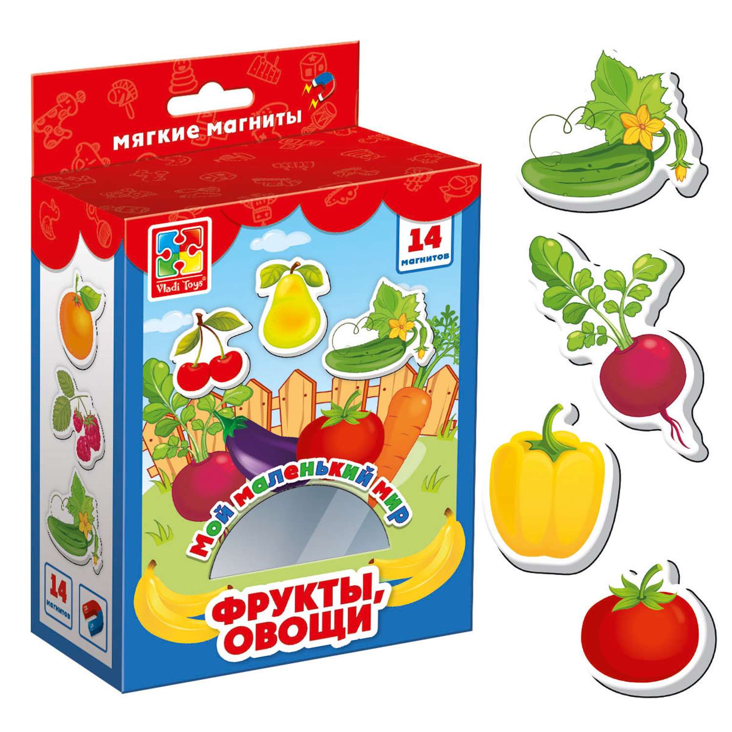 Настольная игра Vladi Toys магнитная Мой маленький мир Овощи фрукты - фото 1