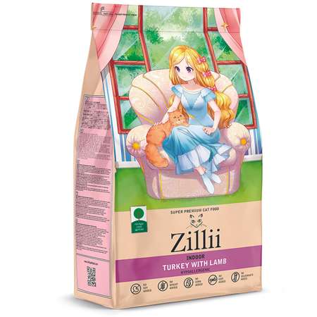 Корм для кошек Zilli 0.4кг Indoor Adult Cat для взрослых живущих в помещении индейка-ягненок
