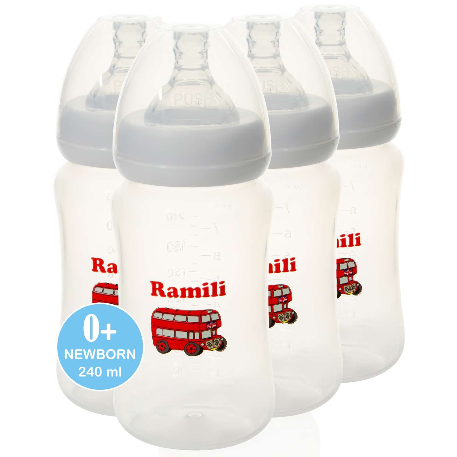 Четыре бутылочки Ramili противоколиковые 240MLX4 - фото 1