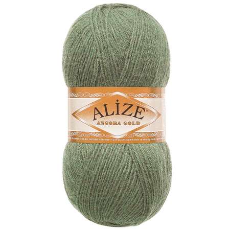 Пряжа Alize теплая для шарфов кардиганов Angora Gold 100г 550м 5 мотков 180 зеленый миндаль