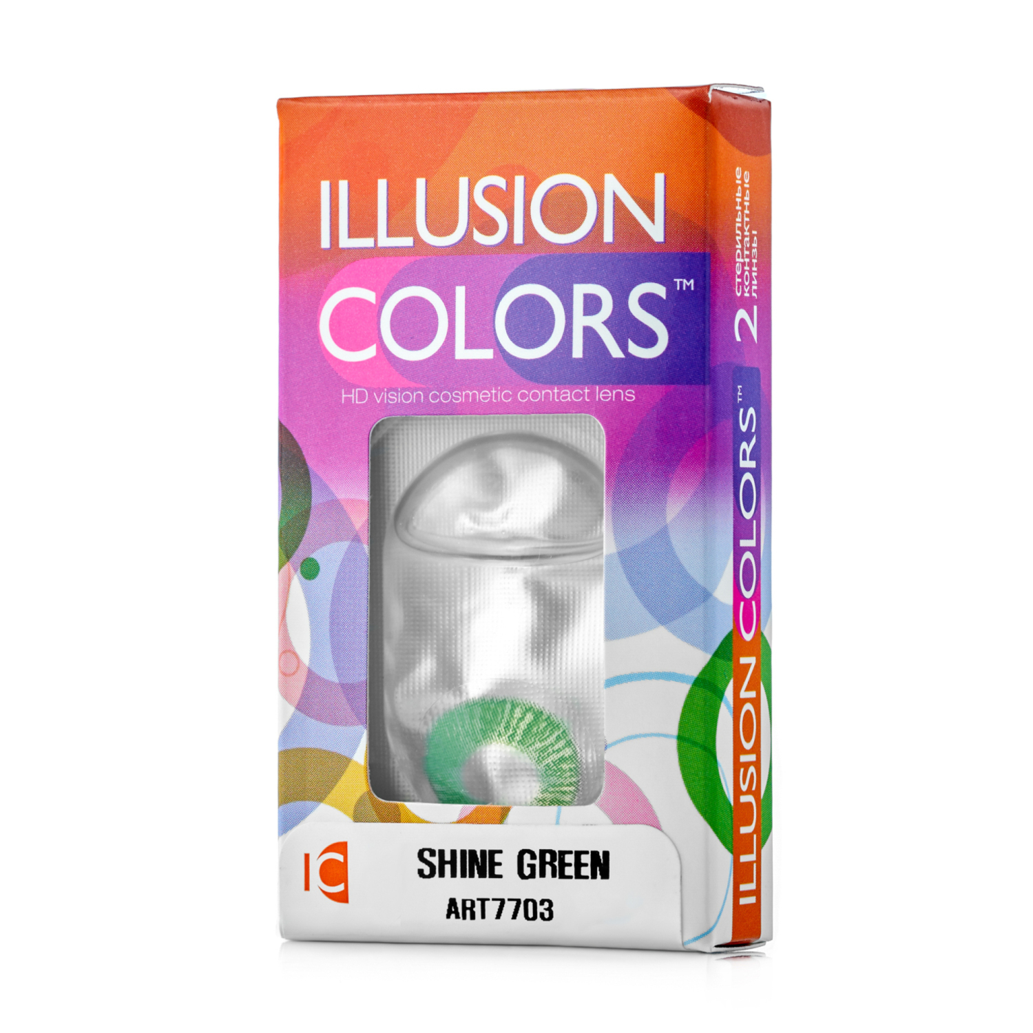 Контактные линзы ILLUSION colors shine green на 3 месяца -4.00/14/8.6 2 шт. - фото 1