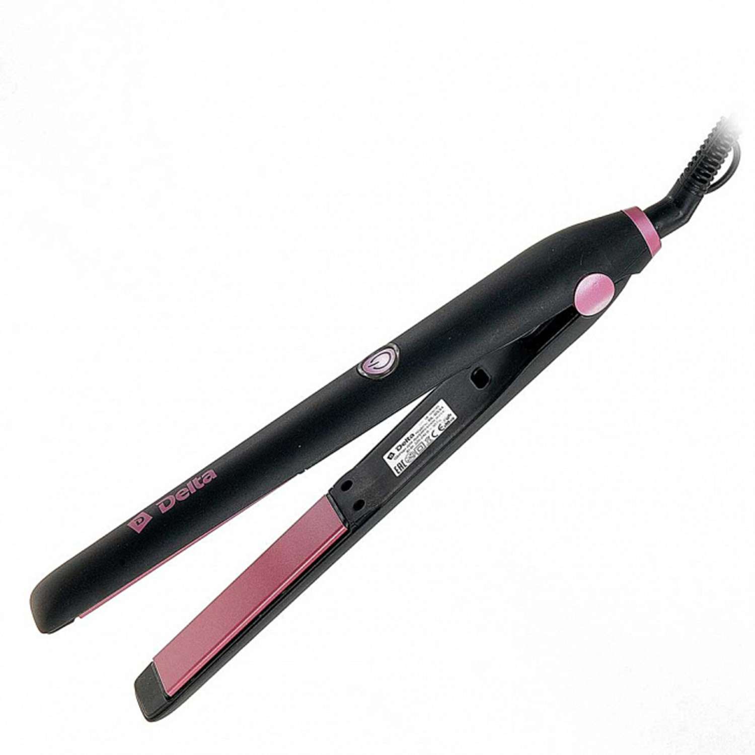 Щипцы для выпрямления волос Delta DL-0534 черный с розовым - фото 2
