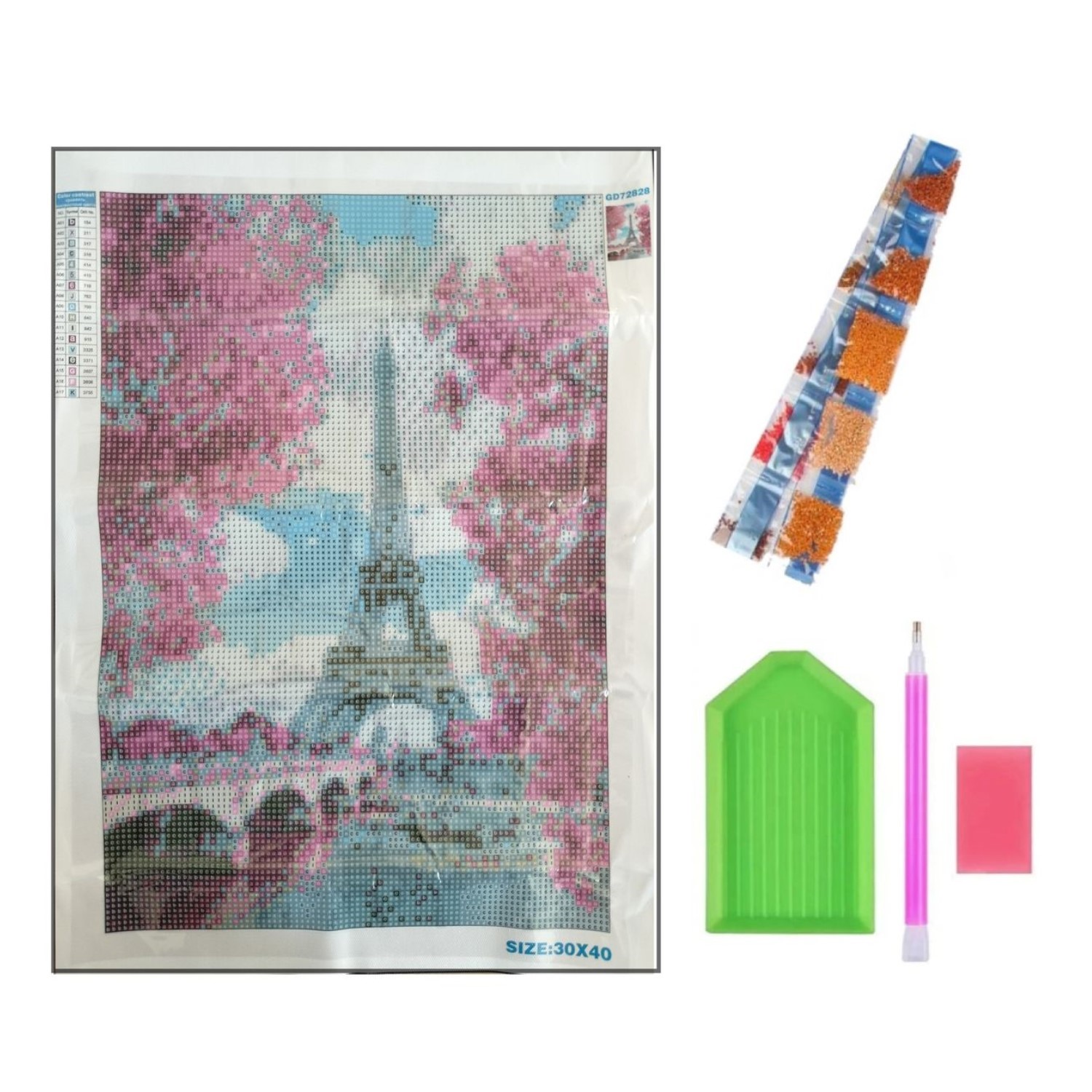 Алмазная мозаика Seichi Эйфелева башня 30х40 см - фото 4