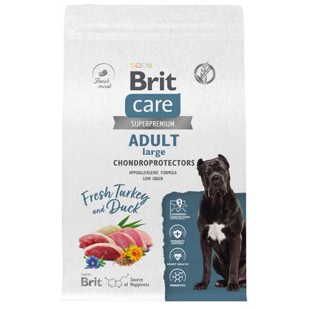 Корм для собак Brit Care 3кг крупных пород с индейкой и уткой