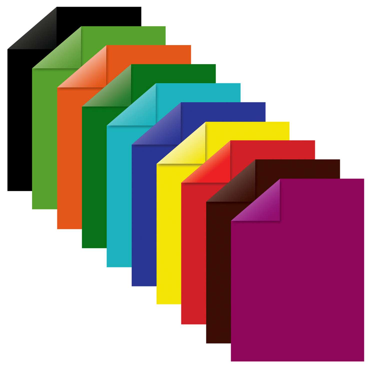 Картон цветной Brauberg формата А4 для творчества 2-сторонний Мелованный 20 листов 10 цветов в папке - фото 2