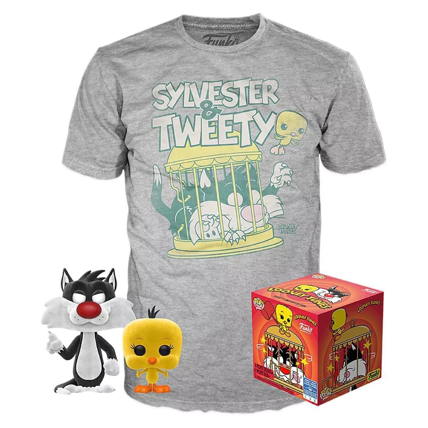 Набор фигурка+футболка Funko POP and Tee: Looney Tunes: Sylvester Tweety размер-M - фото 2