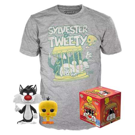 Набор фигурка+футболка Funko POP and Tee: Looney Tunes: Sylvester Tweety размер-M