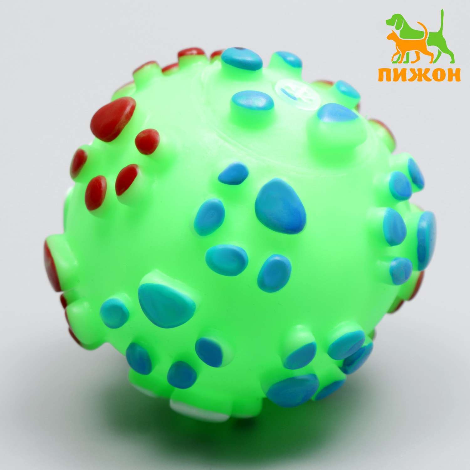 Игрушка для собак Пижон «Мяч Лапка» зелёная - фото 2