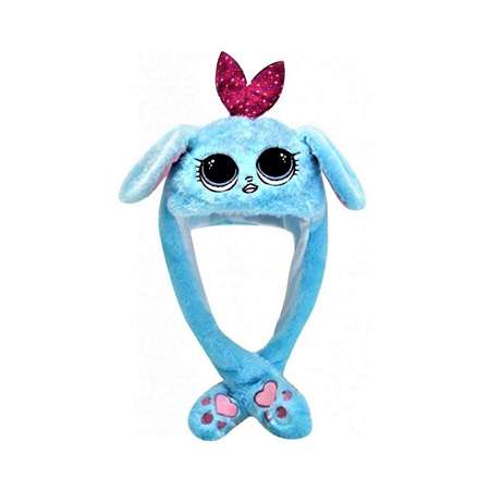 Шапка Uniglodis с подвижными ушами Кукла Лол голубая