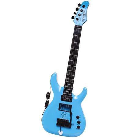 Детская гитара ABTOYS электрическая гитара синяя со звуковыми и световыми эффектами