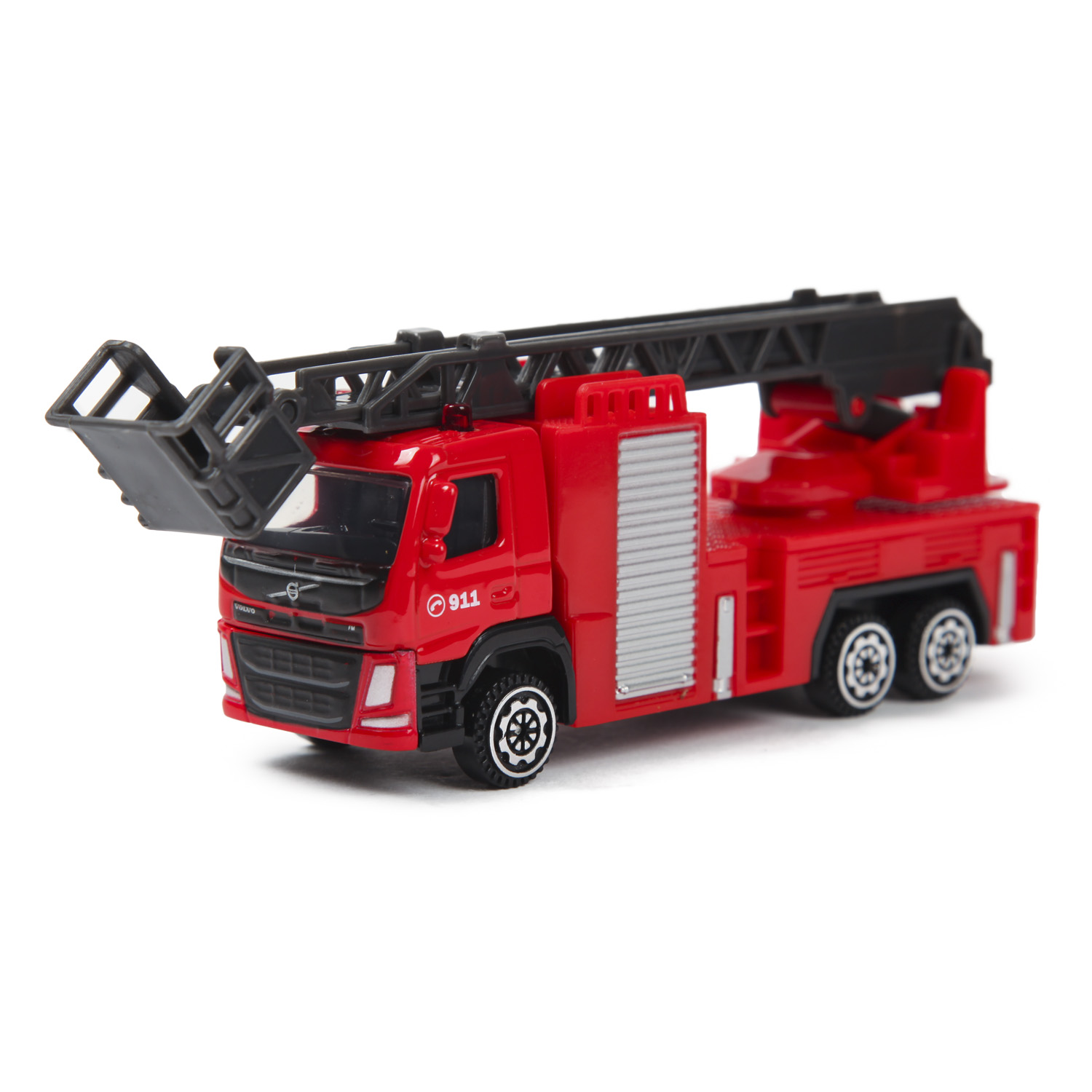 Машина MSZ 1:72 Aerial ladder fire truck Красная 37394 купить по цене 199 ₽  в интернет-магазине Детский мир