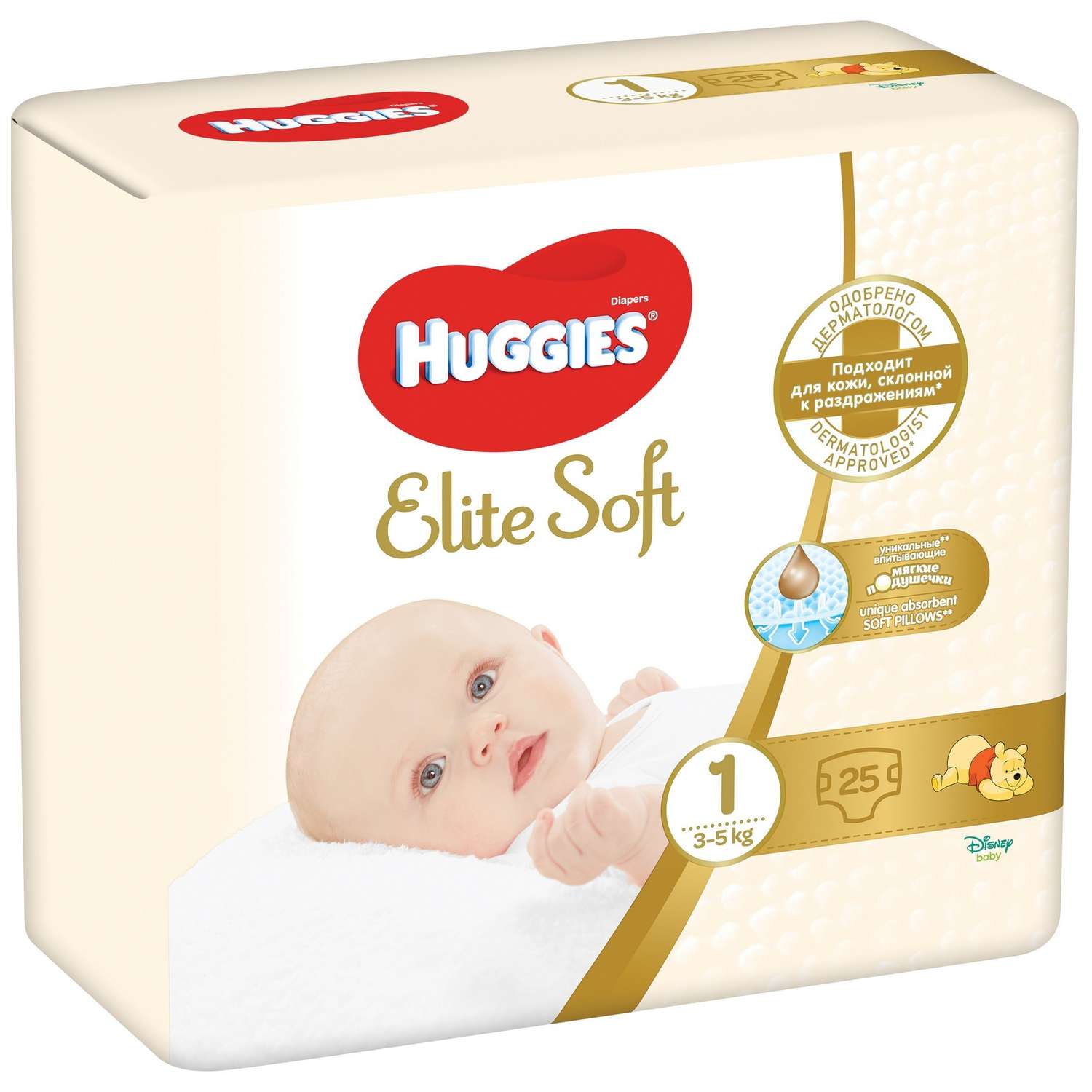 Подгузники Huggies Elite Soft для новорожденных 1 3-5кг 25шт - фото 2