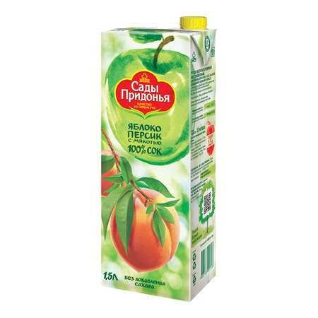 Сок Сады Придонья яблоко-персик с мякотью восстановленный 1.5л