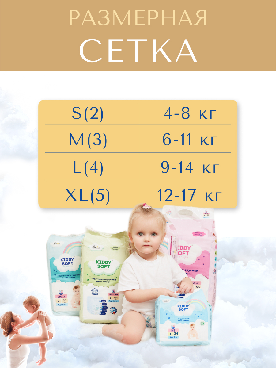 Подгузники-трусики XL 12-17 кг Kiddy Soft XL 12-17 кг - фото 8