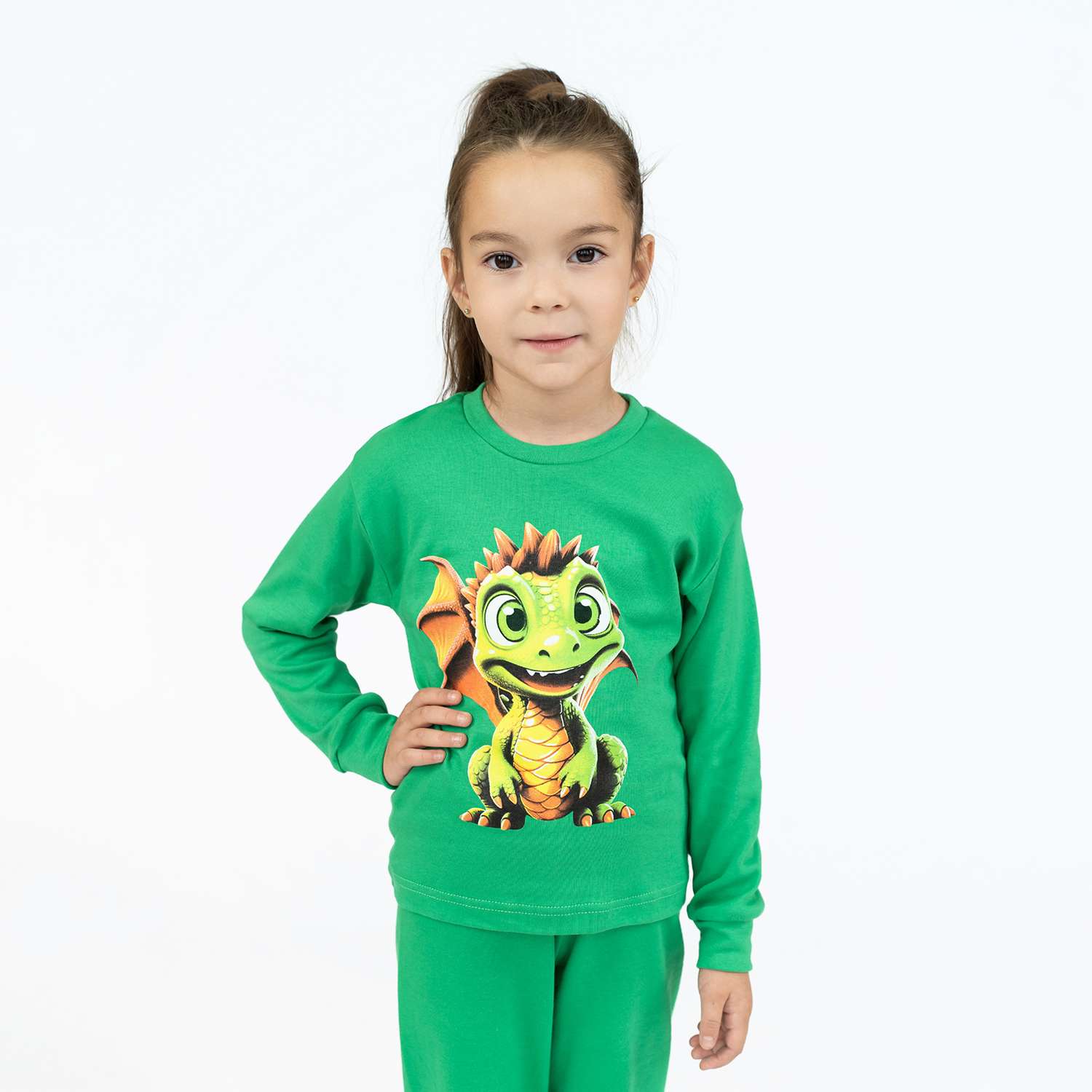 Пижама Утенок ПЖ-1818 зеленый дракон - фото 8