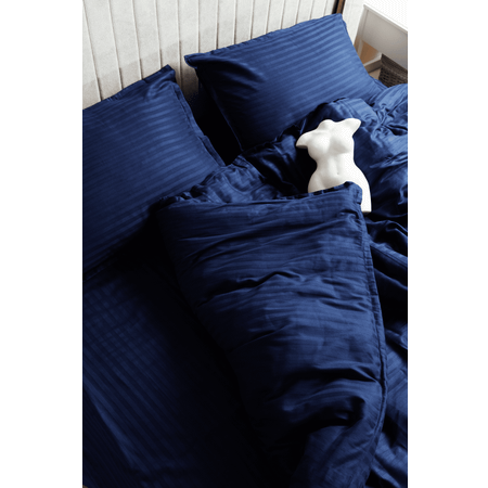 Комплект постельного белья LELIT 2-х спальный 100% страйп-сатин 145гр/м2средневековый синий