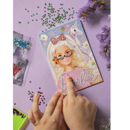 Алмазная мозаика Barbie аппликация стразами в подарочной картонной упаковке