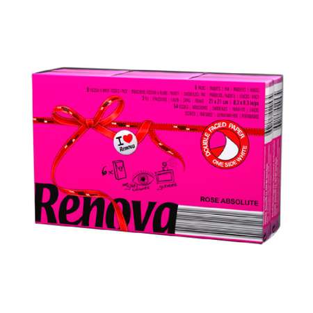Бумажные платочки Renova Red Label Roses Fucsia 6 шт