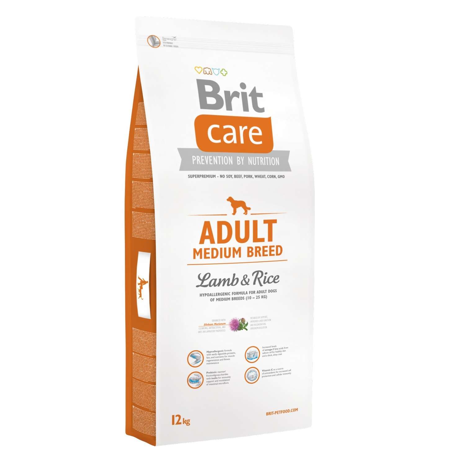 Корм для собак Brit 12кг Care для средних пород с ягненком и рисом - фото 1