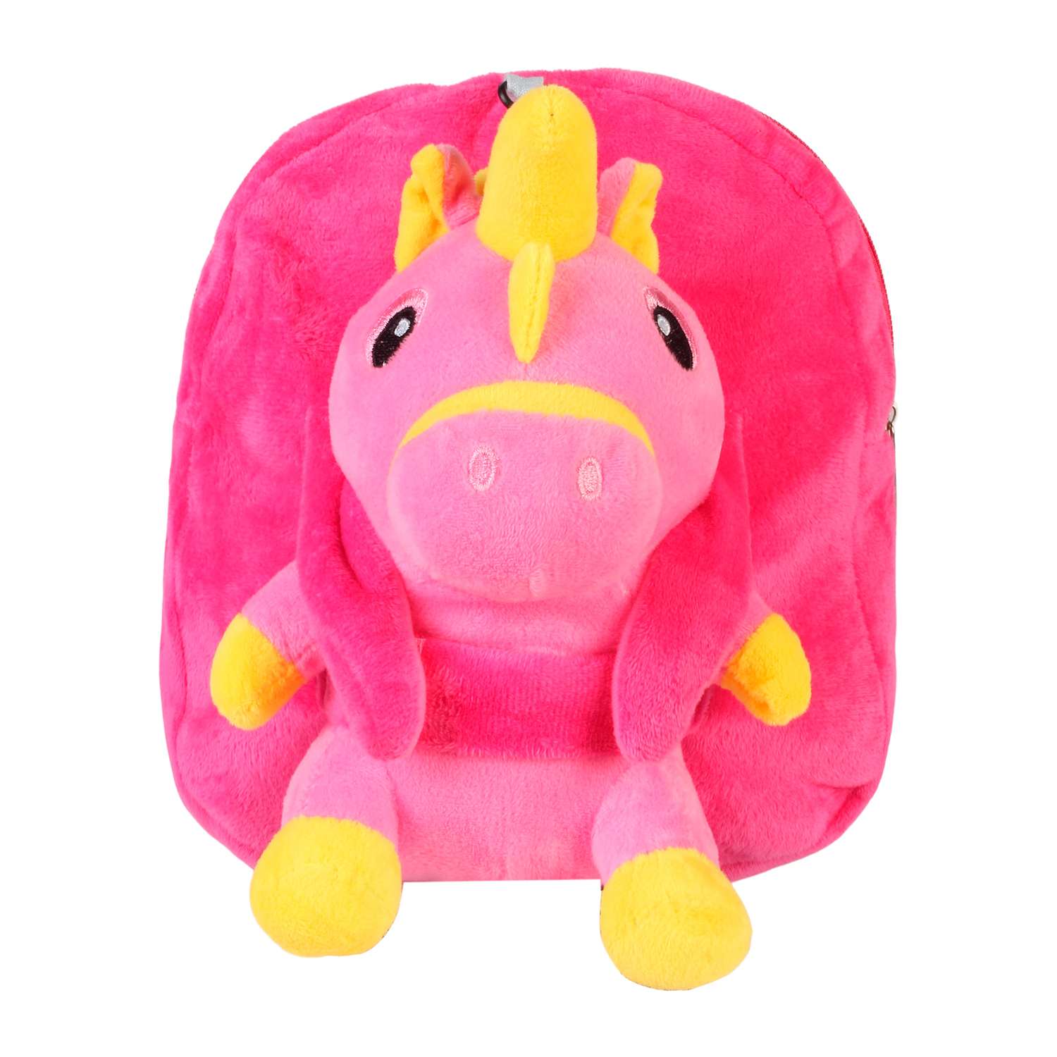 Рюкзак с игрушкой Little Mania фуксия Дракоша розово-желтый - фото 1
