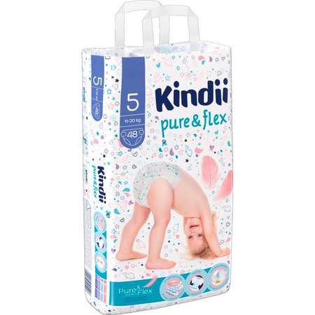 Подгузники Kindii одноразовые для детей 5 XL jambo-pack 48шт