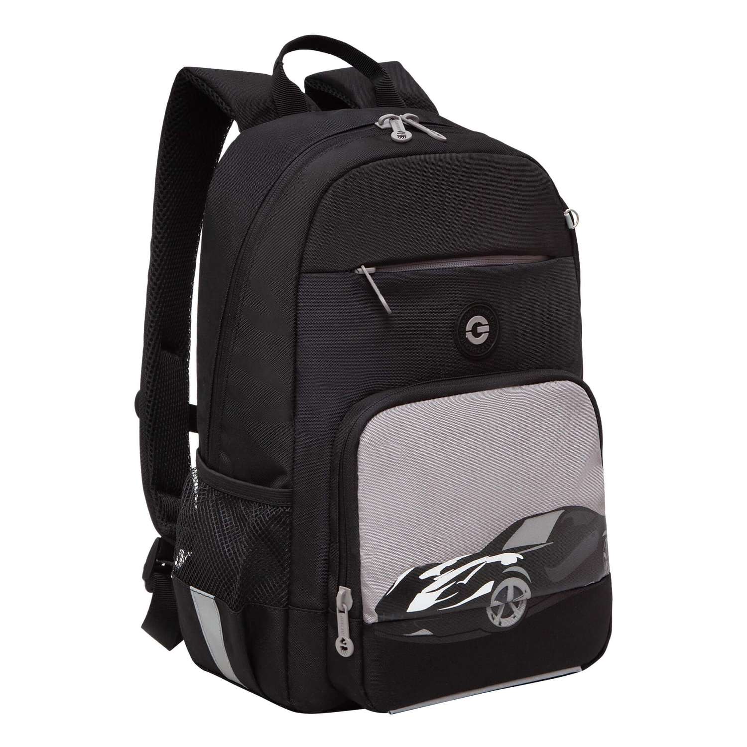 Рюкзак школьный Grizzly Черный-Серый RB-355-1/2 - фото 1
