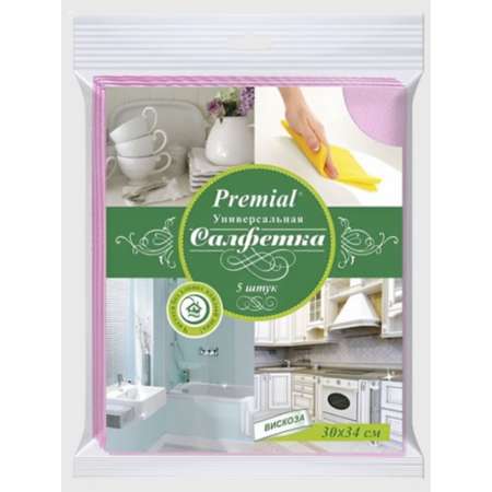 Салфетки универсальные PREMIAL 30*34 5шт