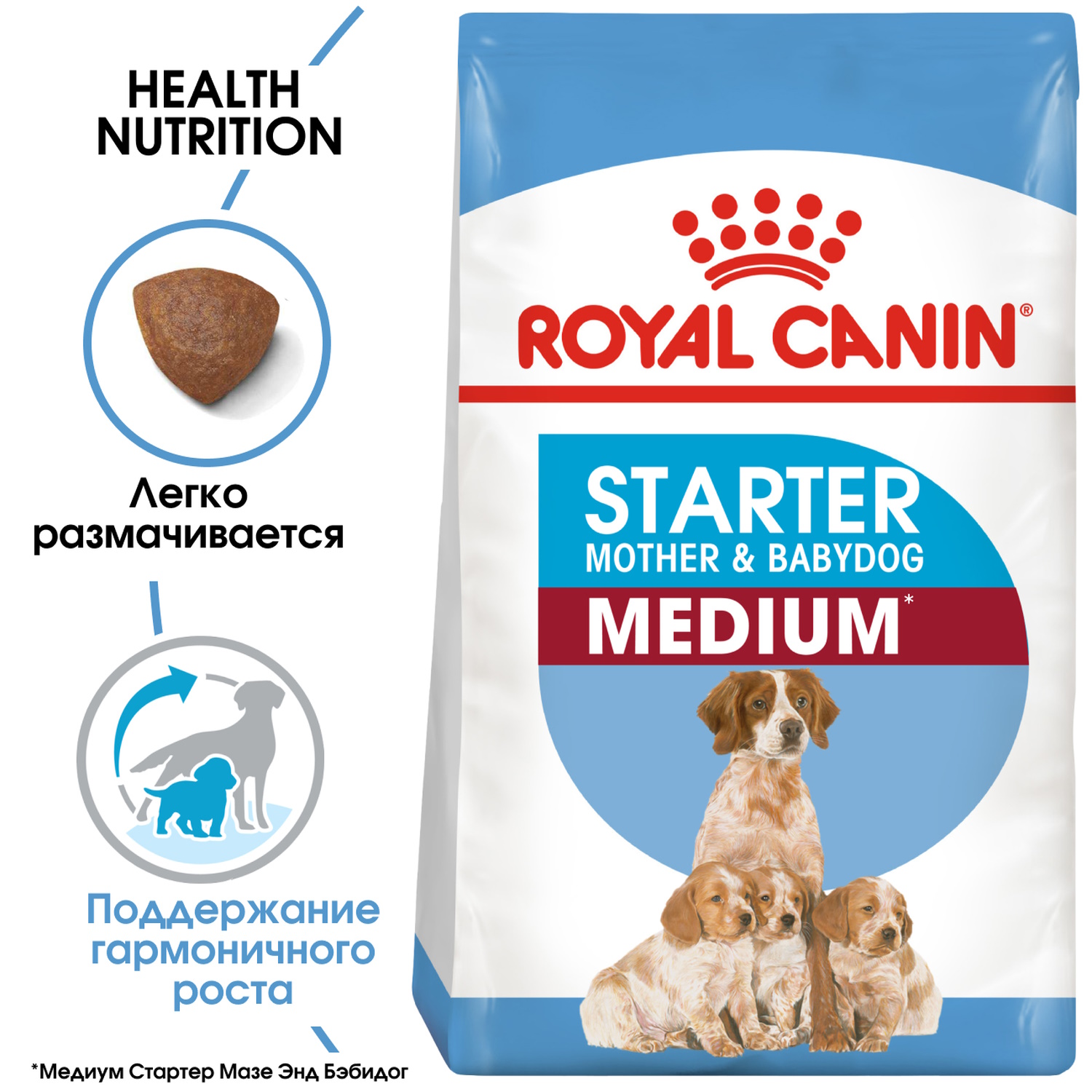 Корм для щенков ROYAL CANIN Starter средних пород 12кг - фото 3