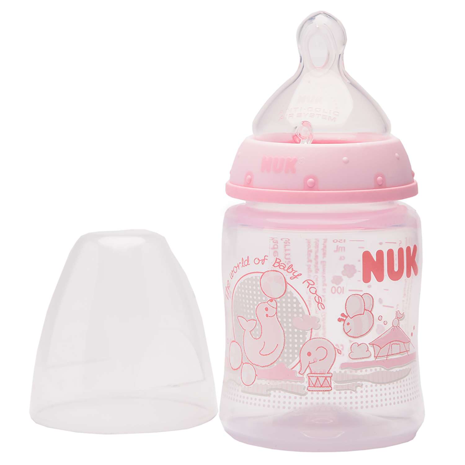 Бутылочка Nuk First Choice Baby Rose 150 мл Розовая с силиконовой соской для пищи М-1 - фото 5