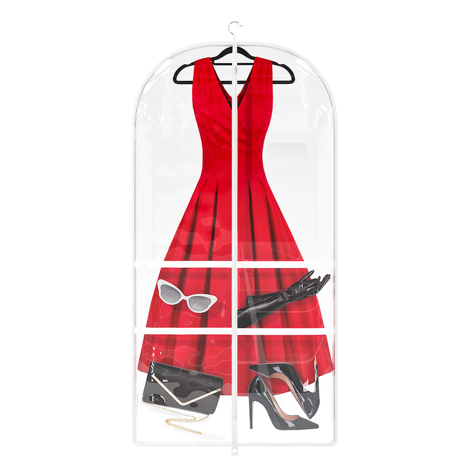 Чехол для одежды Homsu для платьев курток пальто танцевальных костюмов с кармашками для обуви и аксессуаров - фото 2