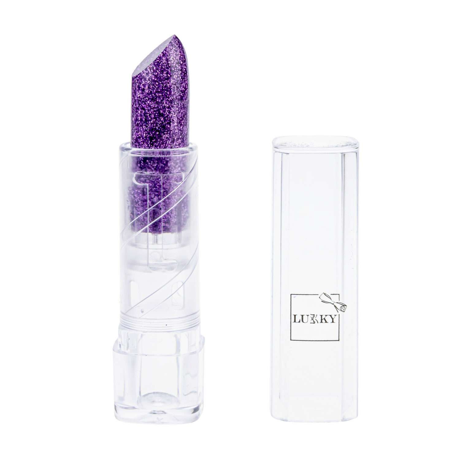 Помада для губ Lukky Фиолетовая с блёстками с ароматом клубники - фото 1