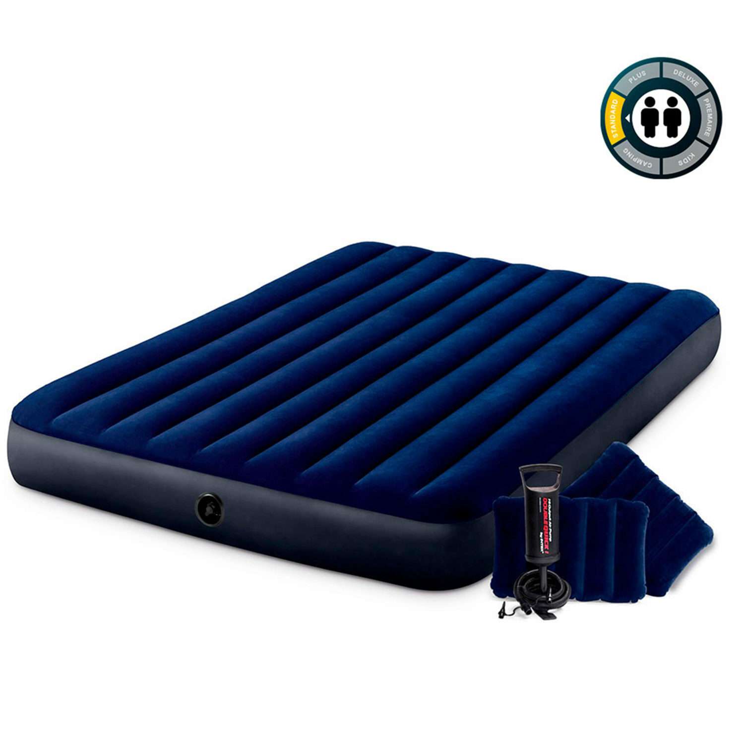 Надувной матрас INTEX кровать бим стандарт квин с ручным насосом 152х203х25 см - фото 3