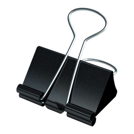 Зажимы для бумаг Berlingo 41 мм 12 шт черные картонная коробка