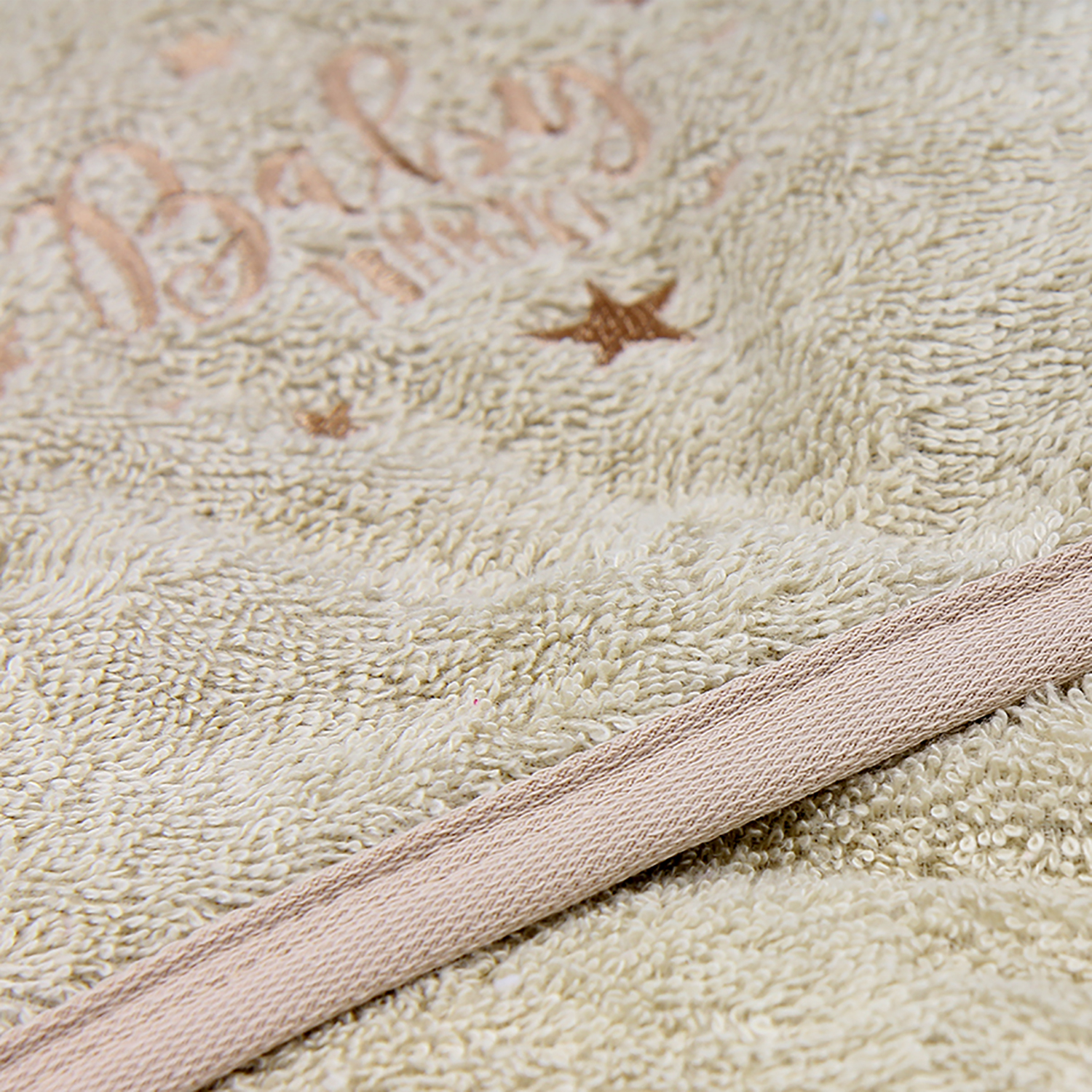 Полотенце с капюшоном YUMMYKI махровое с уголком 110х110 см бежевое собачка - фото 4