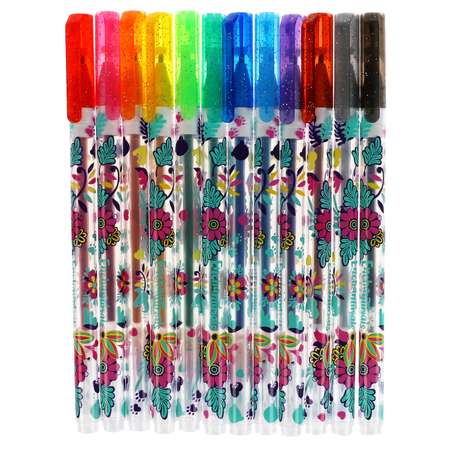 Ручки гелевые Умка Enchantimals с блёстками 12 цветов