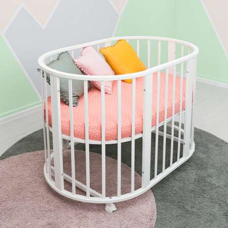 Детская кроватка Sweet Baby Delizia V2 овальная, продольный маятник (серый)