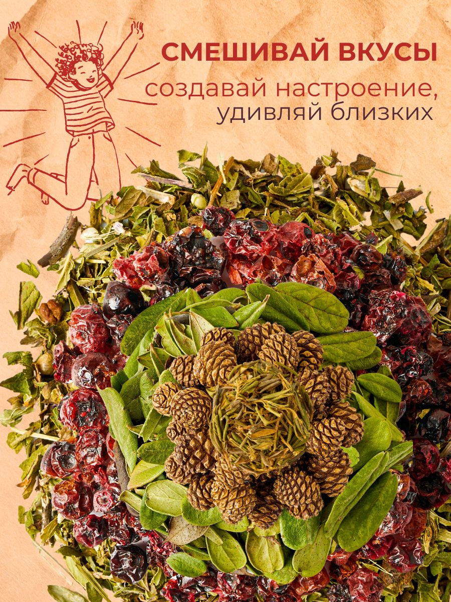 Иван-чай Емельяновская Биофабрика ассорти вкусов чабрец брусника ягода и лист саган дайля мята шишка 500 гр - фото 2