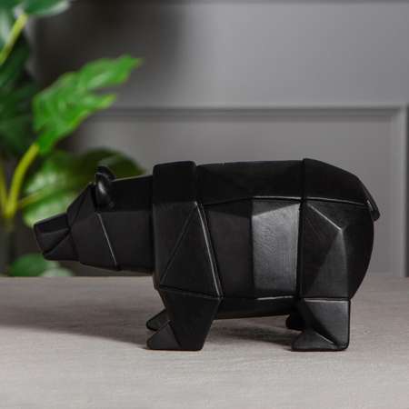 Копилка Sima-Land «Медведь оригами» чёрная 31х14х17 см