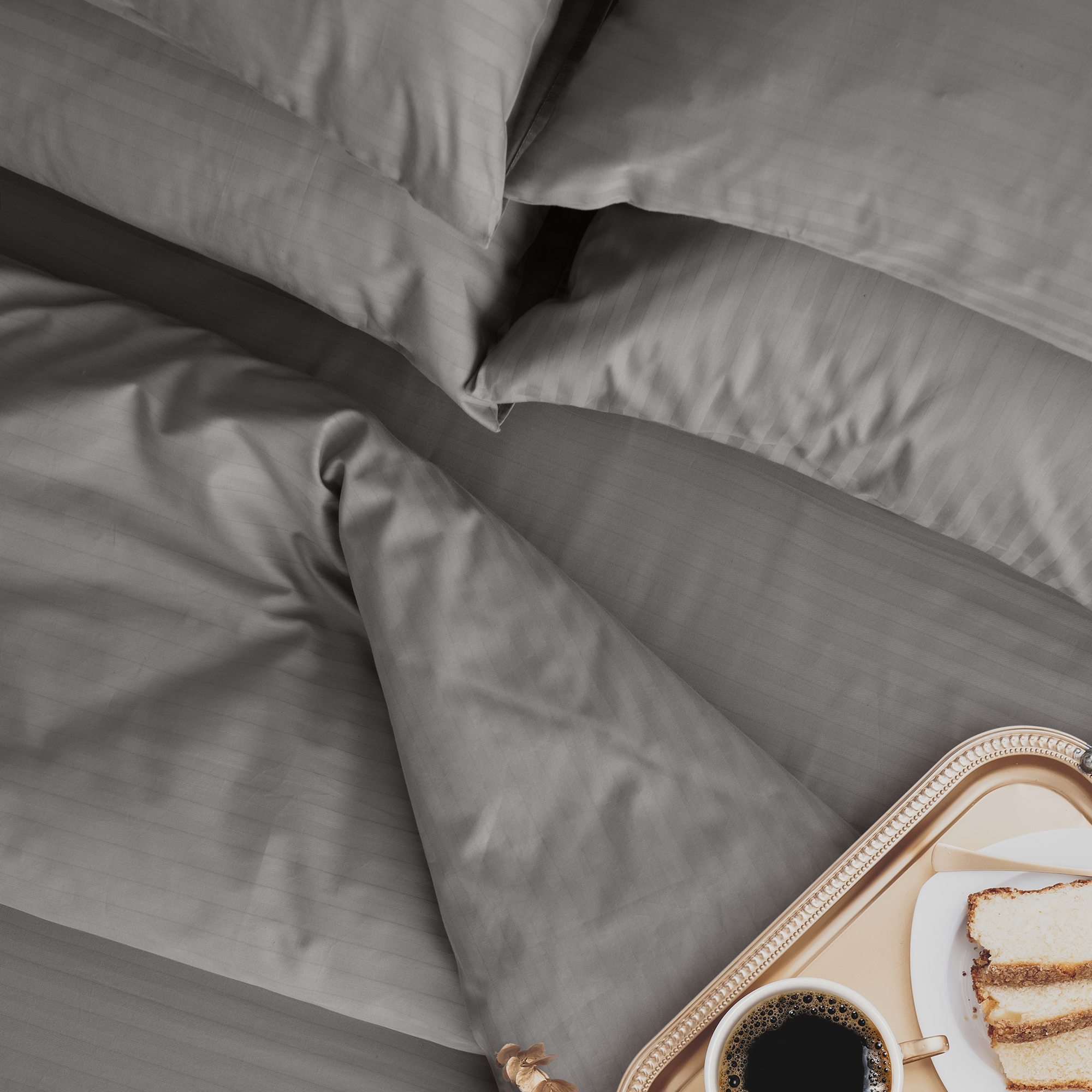 Комплект постельного белья LOVEME Gray 2.0СП наволочки 70х70 см страйп-сатин 100% хлопок - фото 13