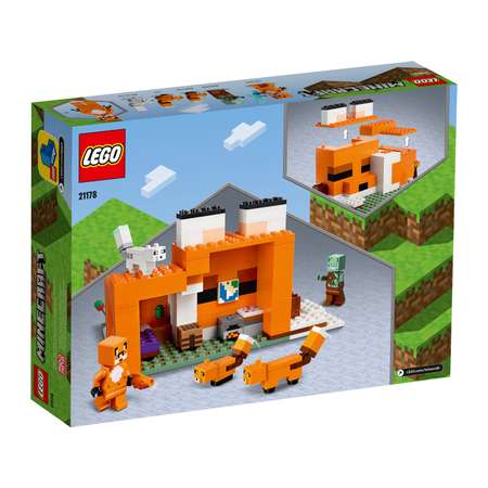 Конструктор детский LEGO Конструктор детский LEGO Minecraft Лисья хижина 21178