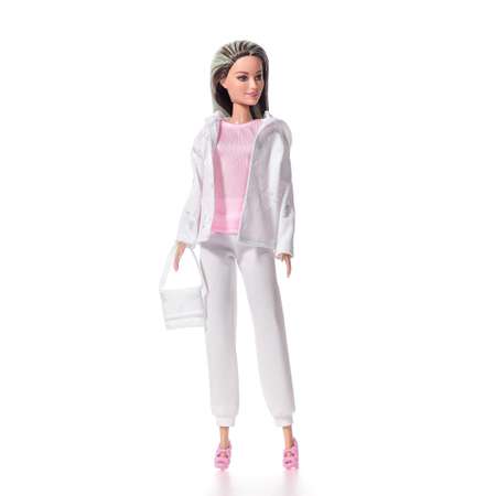Одежда для кукол VIANA типа Барби 128.20.7 белый/розовый